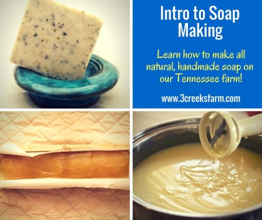 Soap making classes at Three Creeks Farm